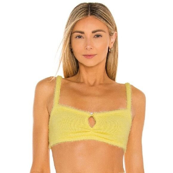 Camila Coelho Genevieve Knit Bralette in Butter Yellow - Picture 2 of 4